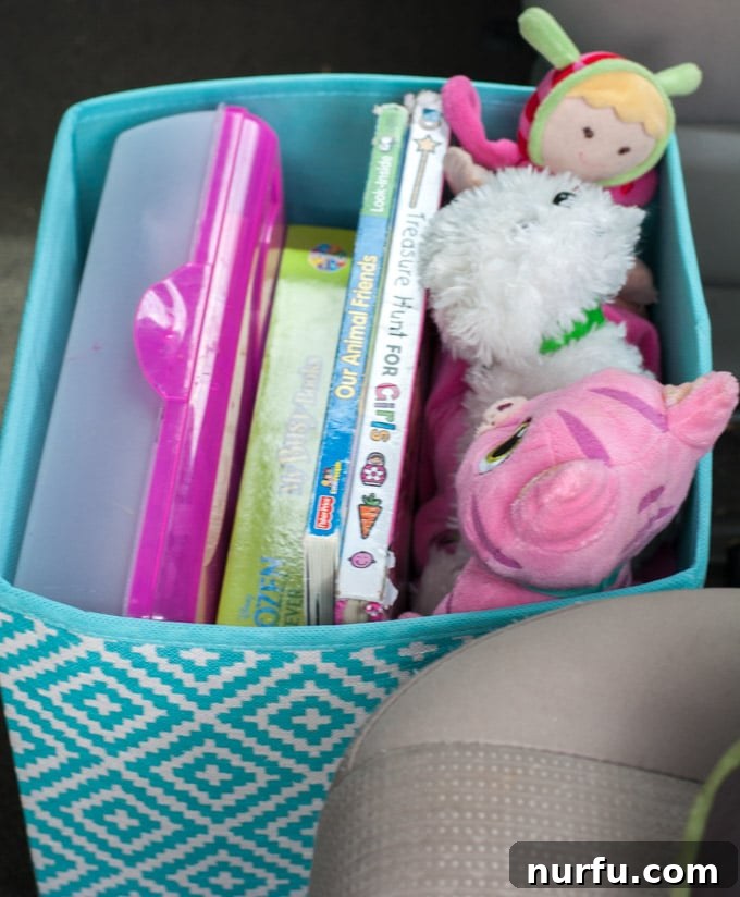 Child holding healthy fruit snacks during a car ride