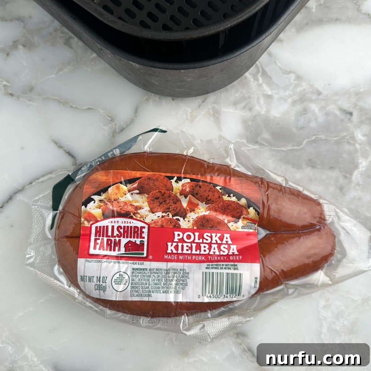 Crispy Air Fryer Kielbasa 3 Package of kielbasa, ready to be prepared for the air fryer.