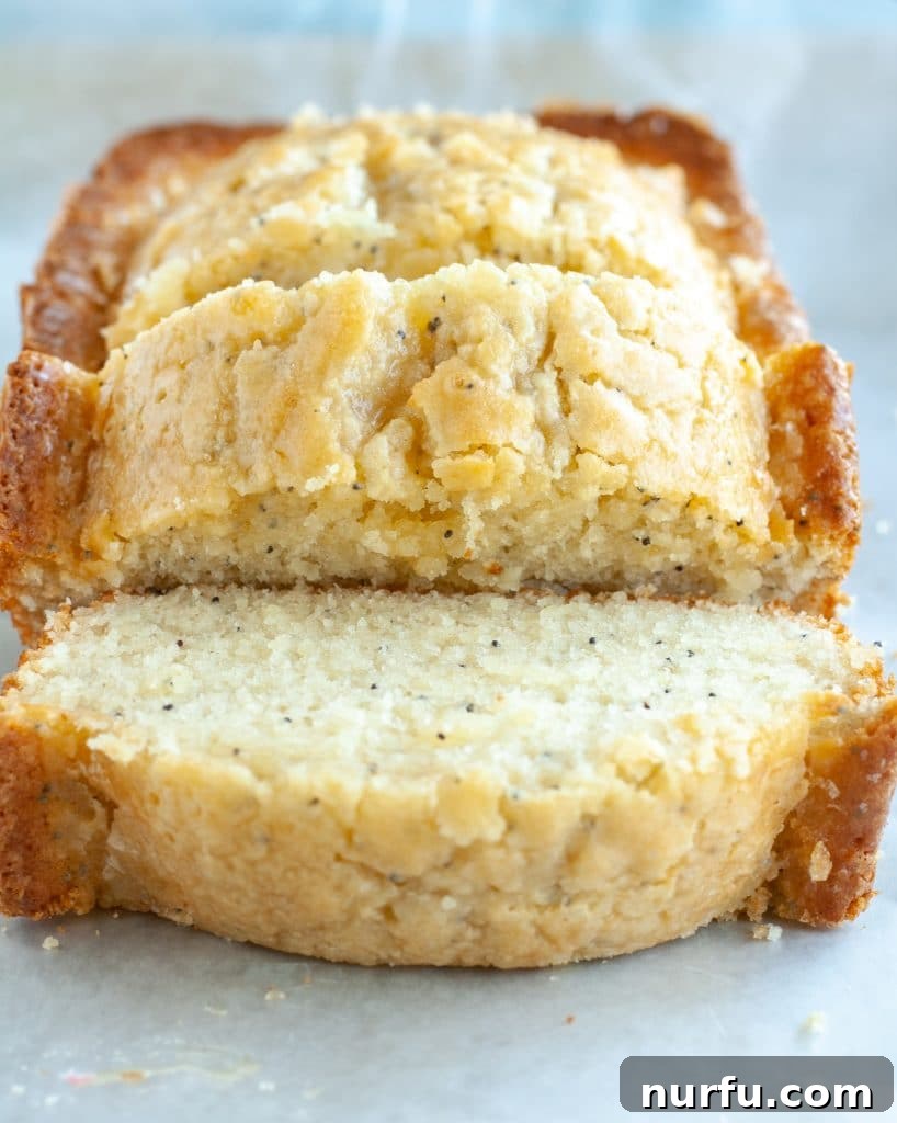 Classic Almond Poppy Seed Cake 4 Sliced loaf cake
