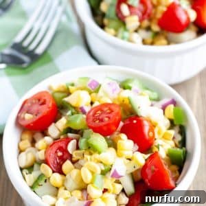 Zesty Summer Corn Salad 2 Two bowls of corn salad.