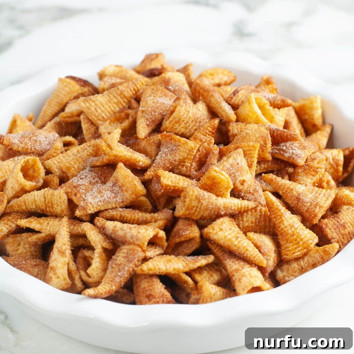 Bowl of cinnamon Bugels. 