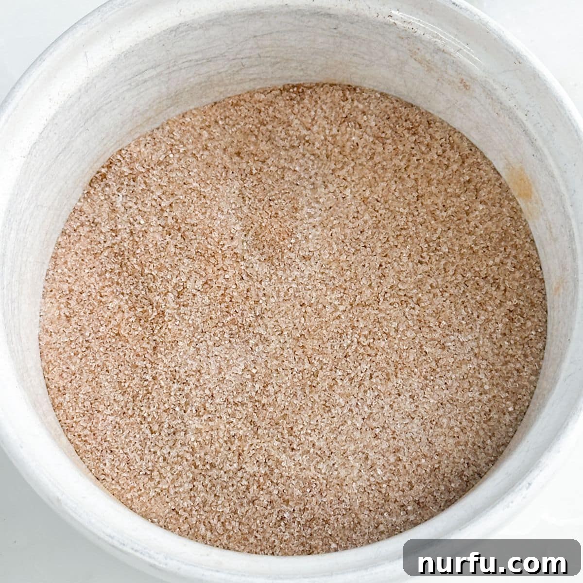 Bowl of cinnamon sugar. 