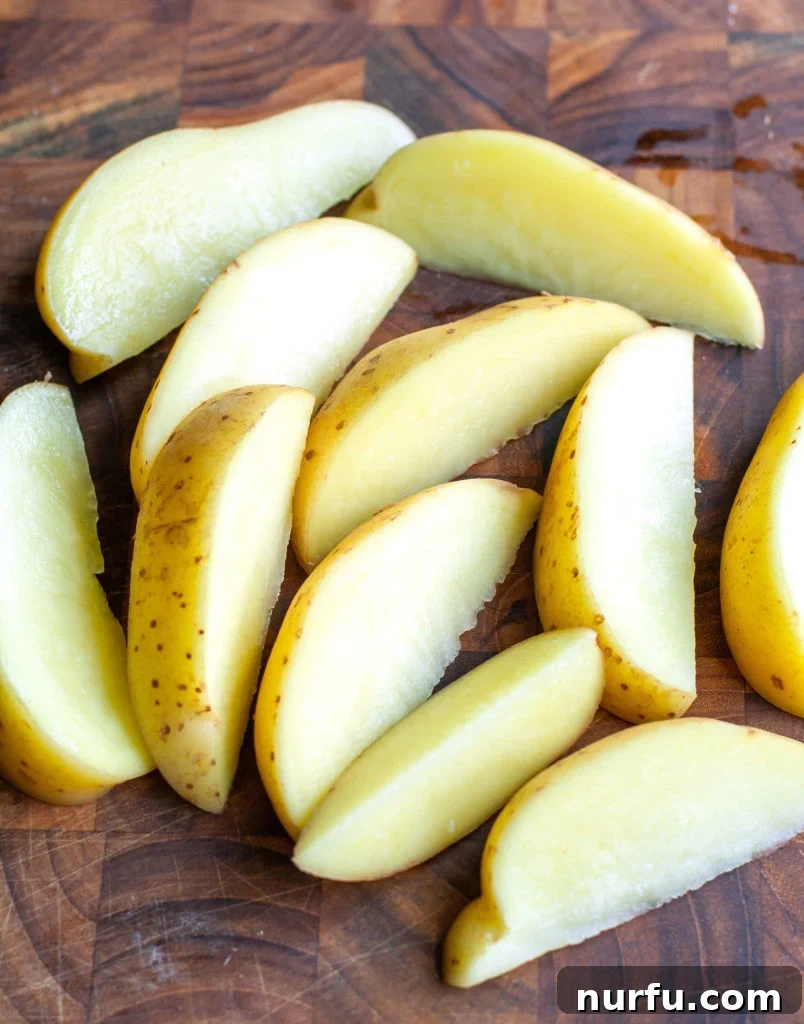 Ranch potato wedges Potatoes sliced in wedges