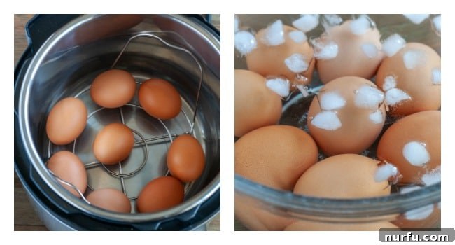 Hard Boiling Egg Steps Visual steps for hard boiling eggs showing the process