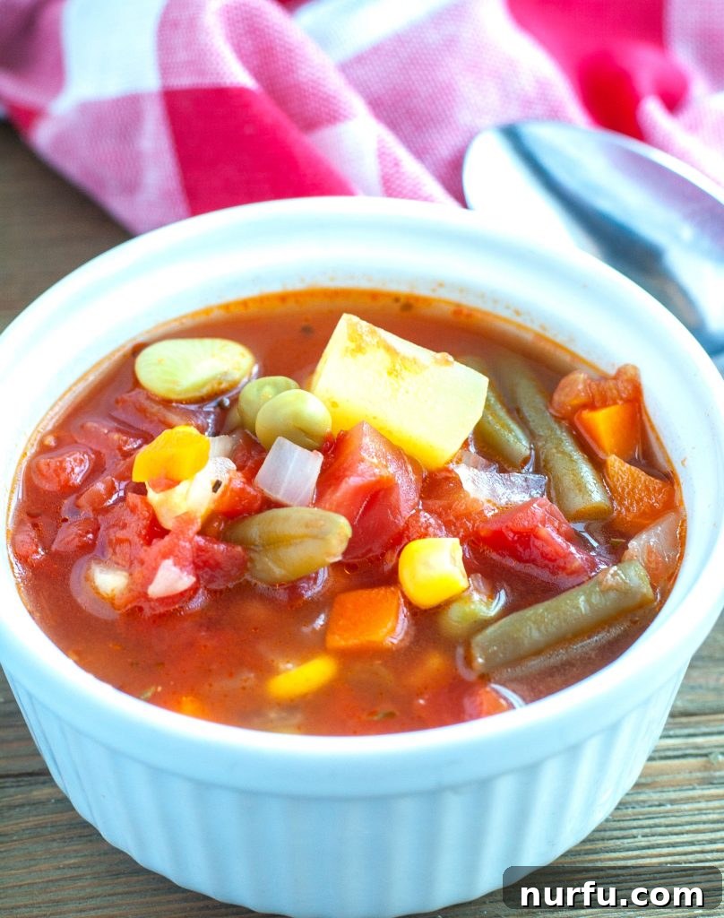 Hearty Instant Pot Vegetable Soup Instant Pot Vegetable Soup in a bowl, garnished with fresh herbs