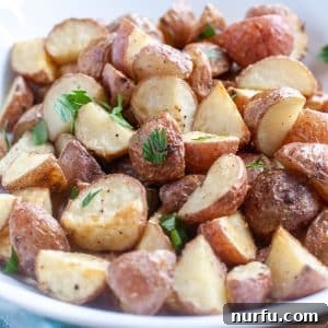 Bowl of roasted potatoes.
