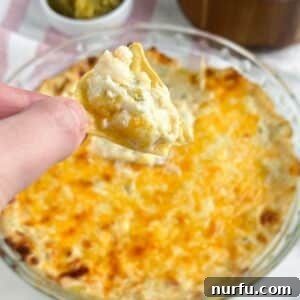 Zesty Green Chile Dip 9 Chip with green chile dip.