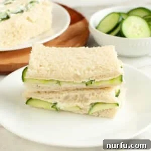 Plate of cucumber sandwiches.
