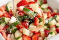 Strawberry Cucumber Salad with Mint and Balsamic Dressing