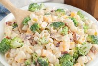 Creamy Broccoli Pasta Salad with Lemon and Parmesan