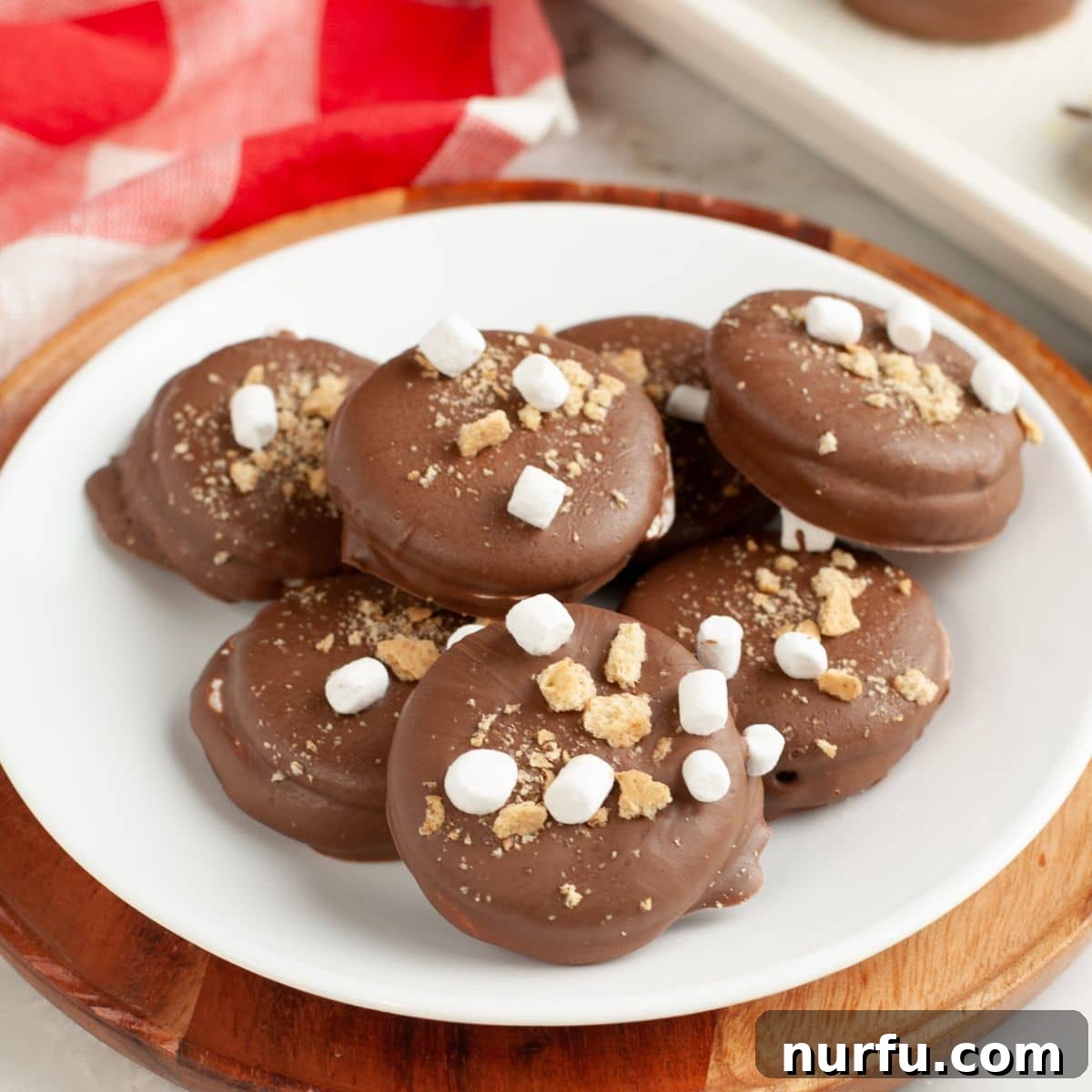 Plate of s'mores cracker cookies.