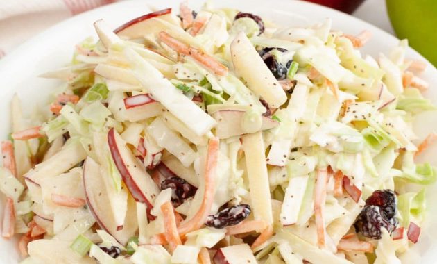 Crisp Apple and Cranberry Slaw with Maple Dijon Dressing