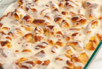 Orange Roll Breakfast Casserole with Glaze